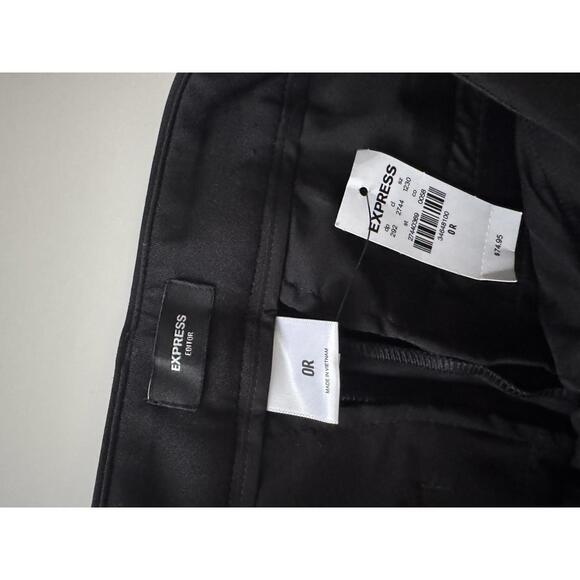 Express Elegant Black Women's Dress Pants Mid-Rise - Flared Fit Size 0 - Picture 4 of 5